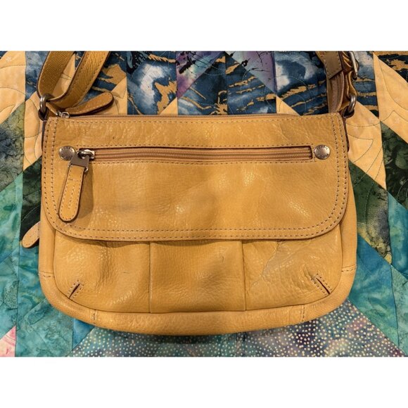 Fossil Crossbody Purse Bag Shoulder Tote Leather Hide Adjustable Strap Zipper - Picture 12 of 16